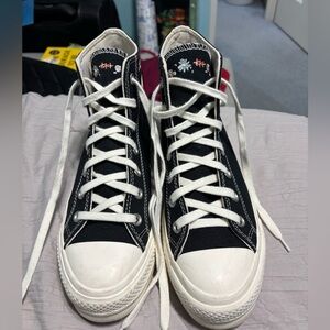 Black Embroidered Converse All Star High Tops